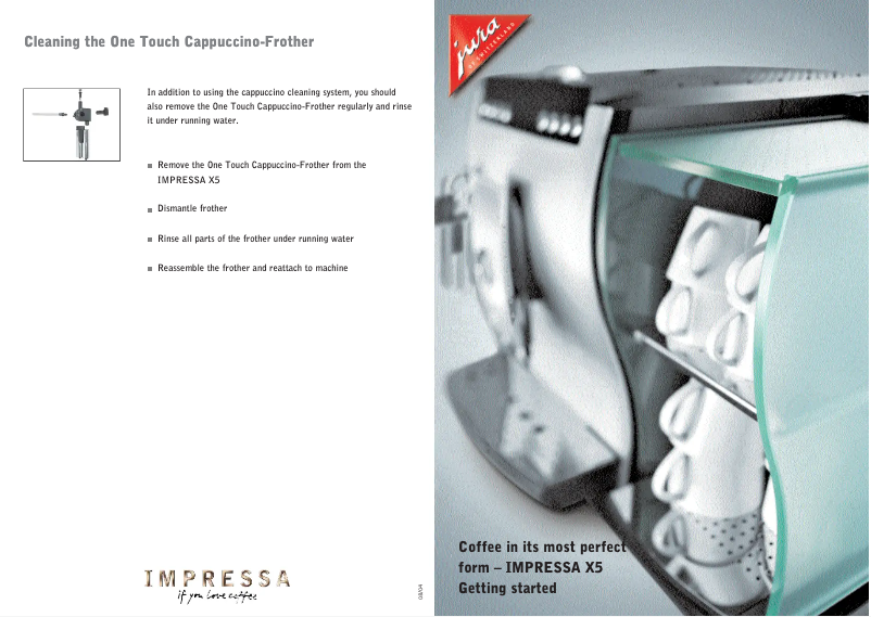 Page 1 de la notice Manuel utilisateur Jura IMPRESSA X5