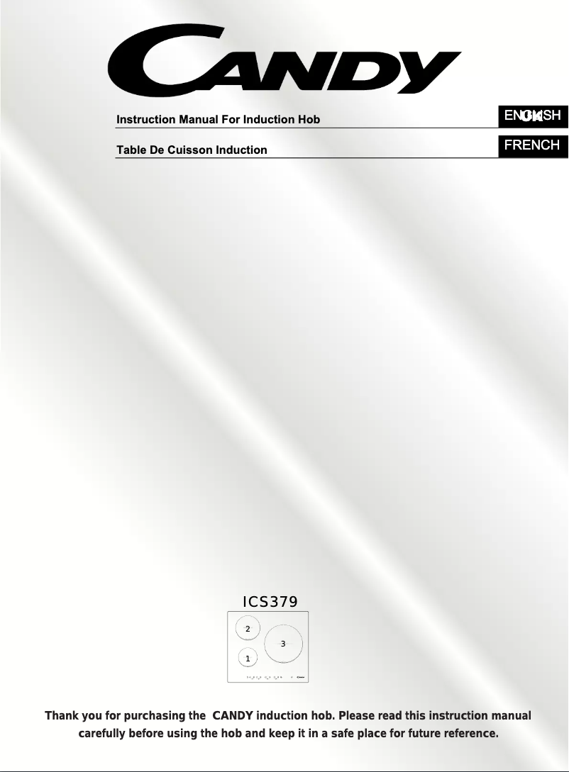Page 1 de la notice Manuel utilisateur Candy ICS 379