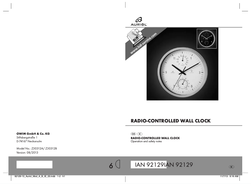 Page 1 de la notice Manuel utilisateur United Office IAN 92129