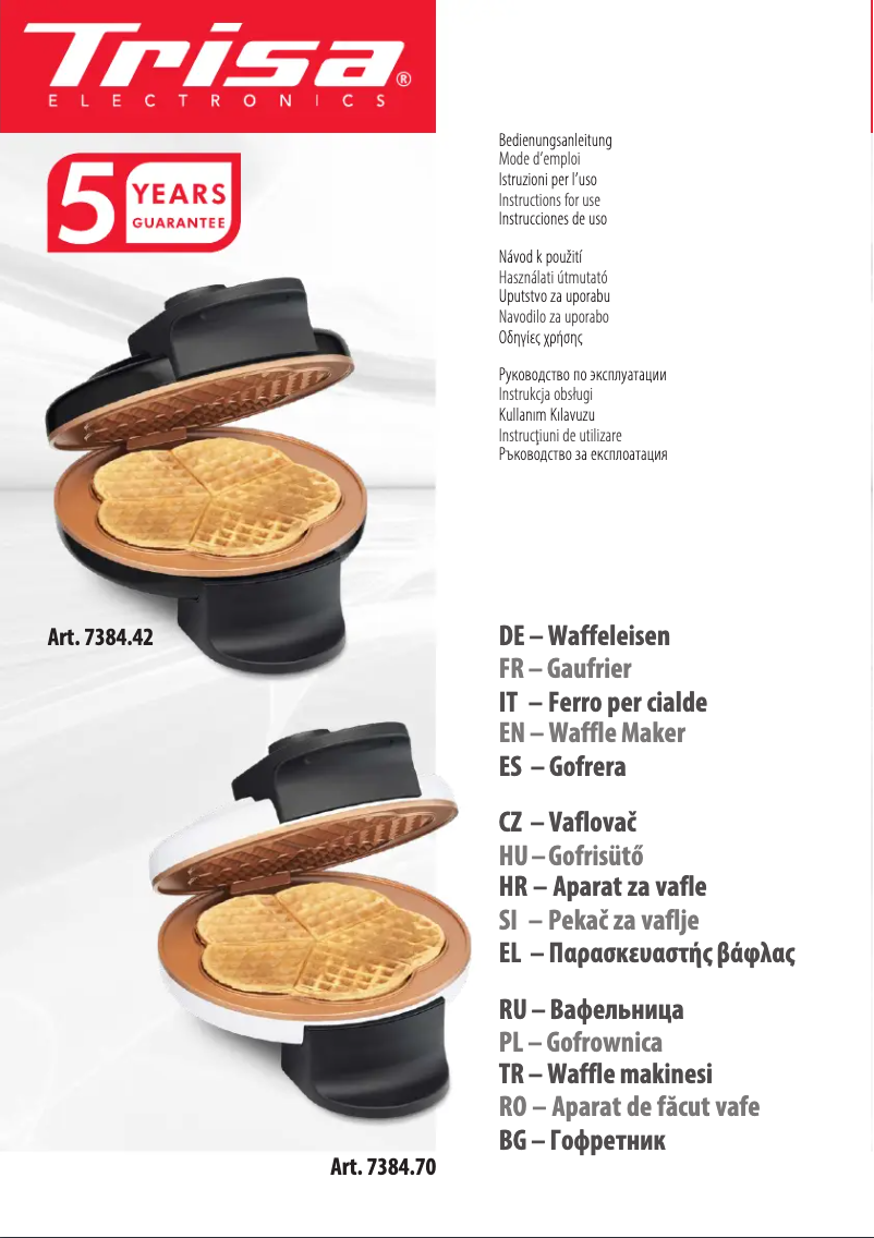 Image de la première page du manuel de l'appareil Retro Waffles 7384.70