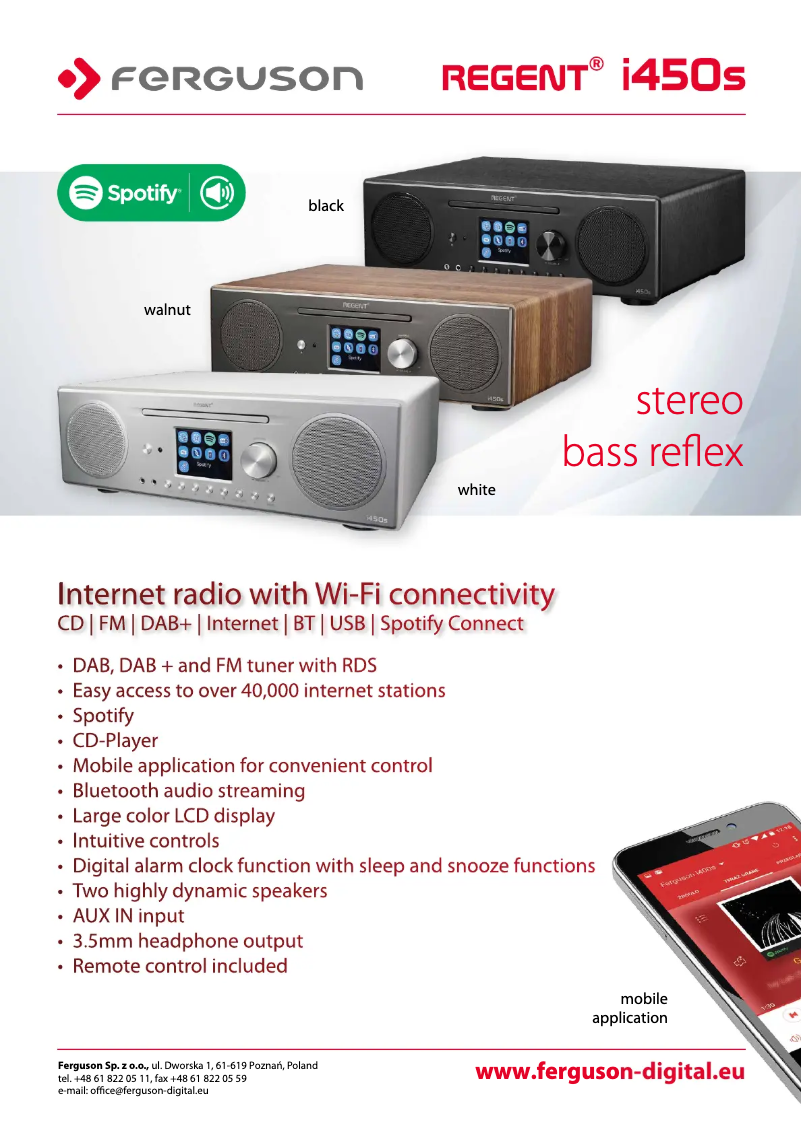 Page 1 de la notice Manuel utilisateur Ferguson Regent i450S