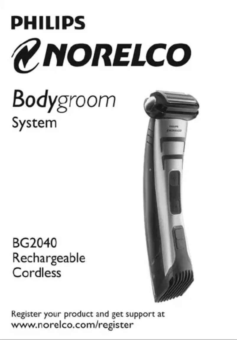 Page 1 de la notice Manuel utilisateur Philips Norelco Bodygroom 7100 BG2040