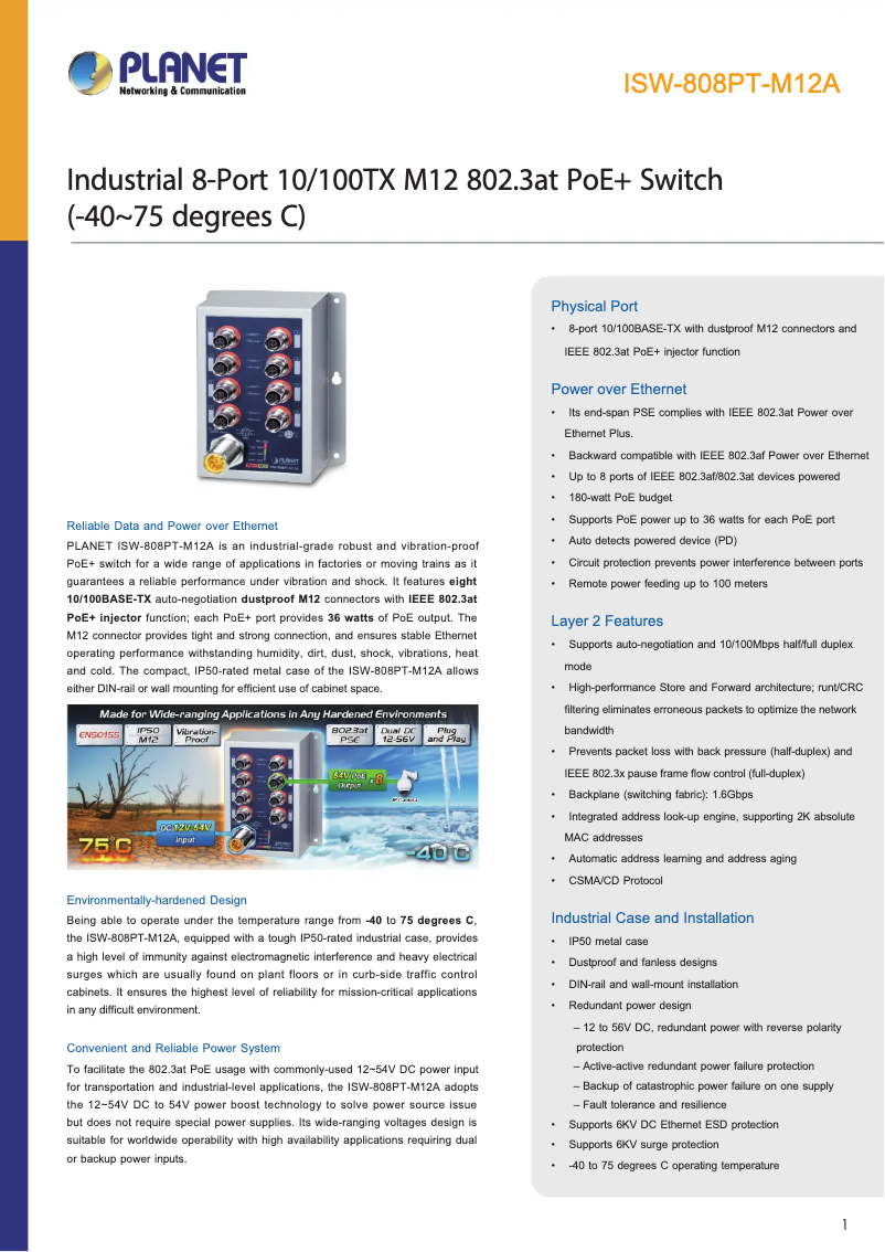 Image de la première page du manuel de l'appareil ISW-808PT-M12A
