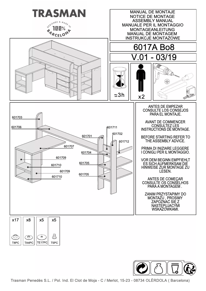 Page 1 de la notice Manuel utilisateur Trasman Girona
