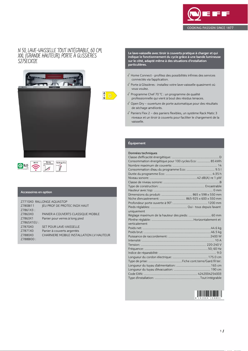 Image de la première page du manuel de l'appareil S275ECX12E