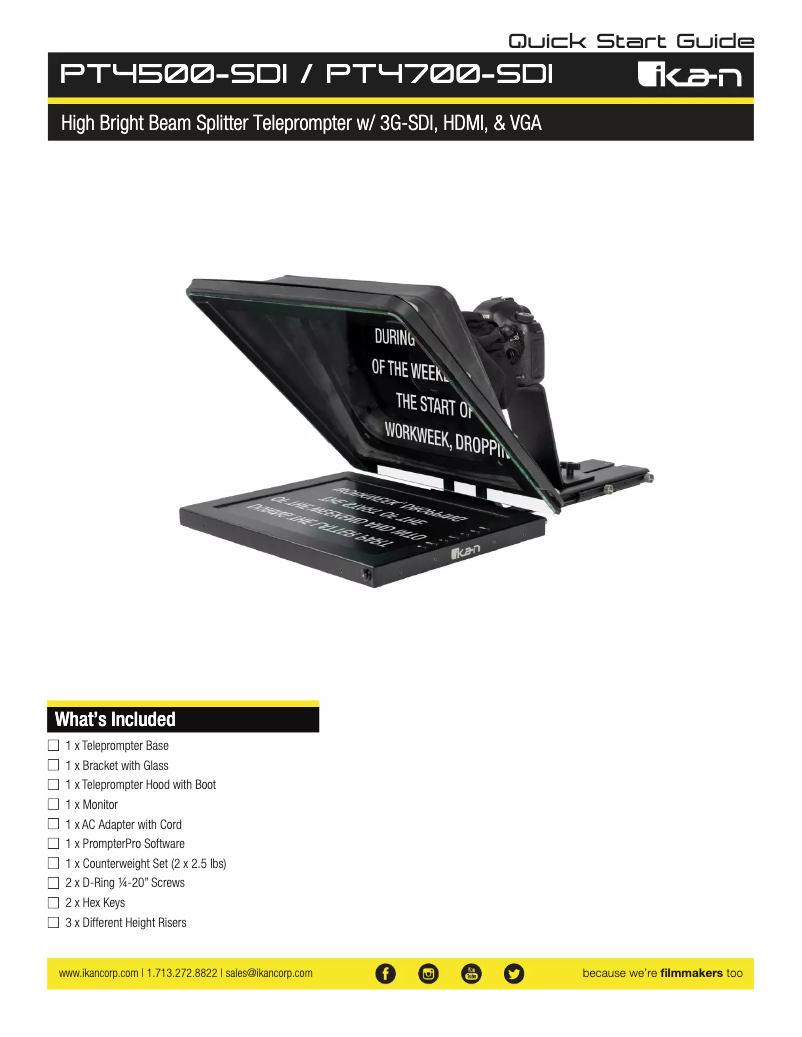 Page 1 de la notice Manuel utilisateur Ikan PT4700