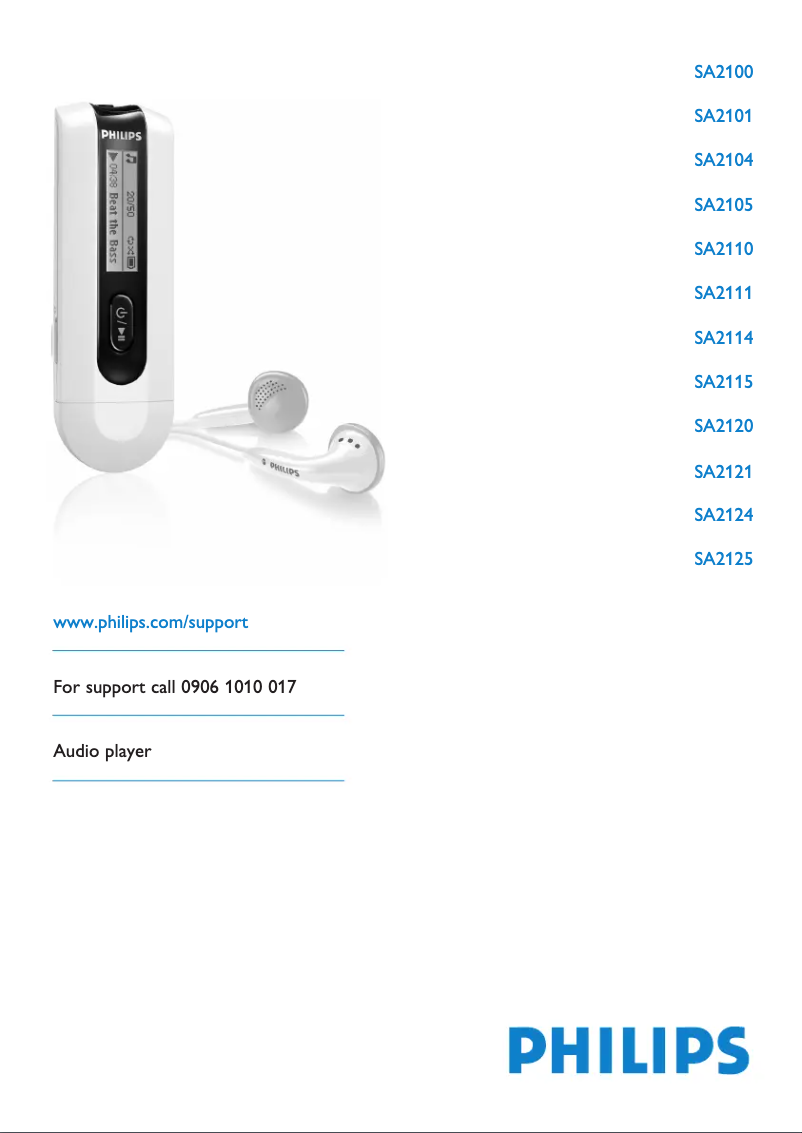 Page 1 of the manual User Manual Philips GoGear SA2114