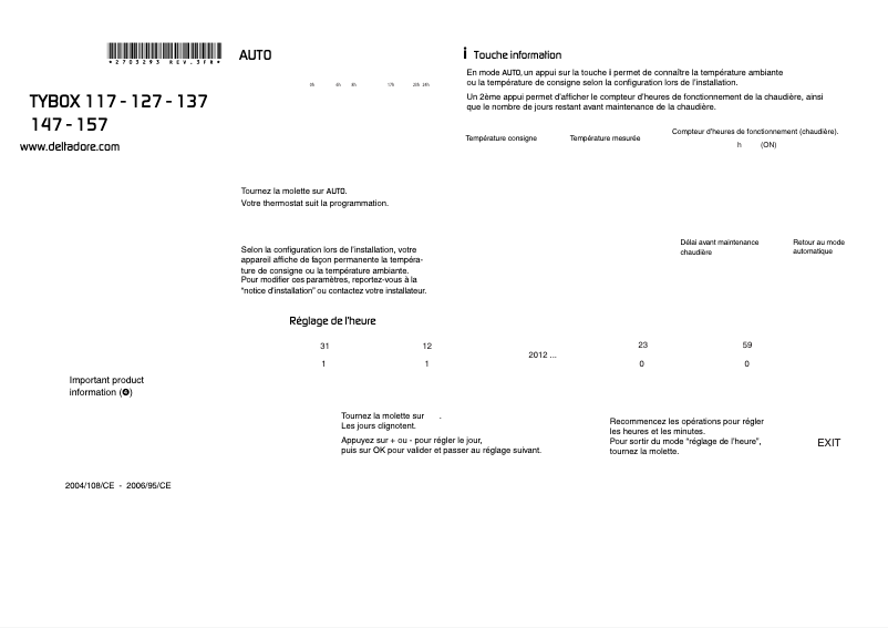 Page 1 de la notice Manuel utilisateur Delta Dore Tybox 127