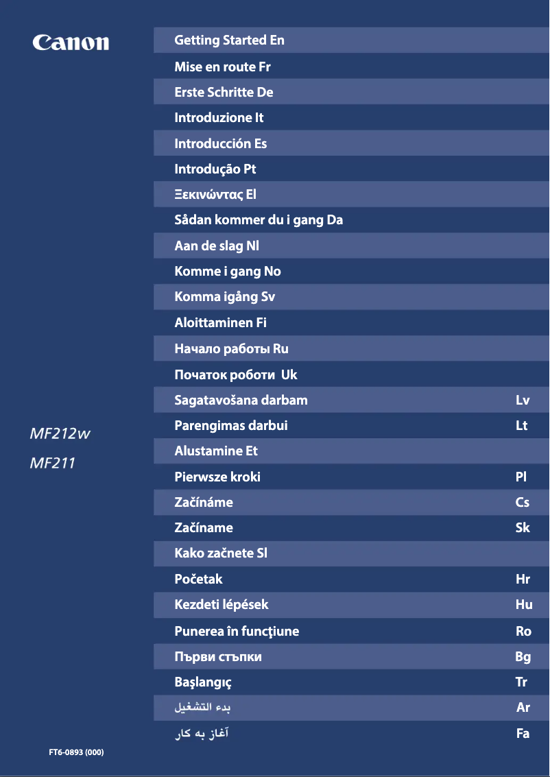 Image de la première page du manuel de l'appareil i-SENSYS MF212w