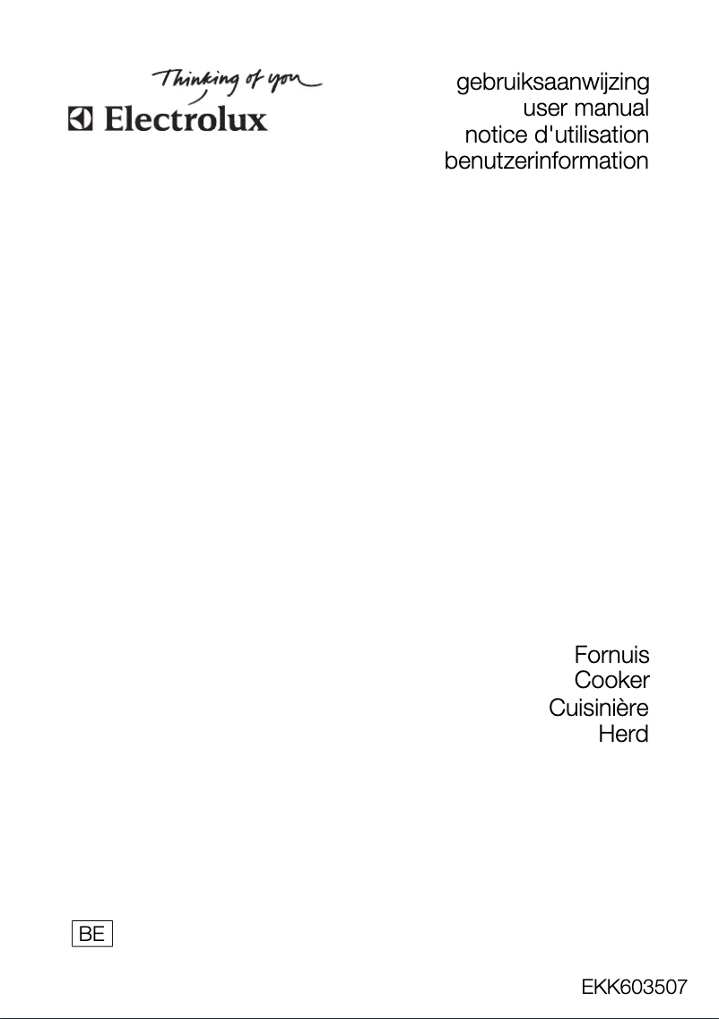 Page n°1 - Manuel utilisateur Electrolux EKK603507