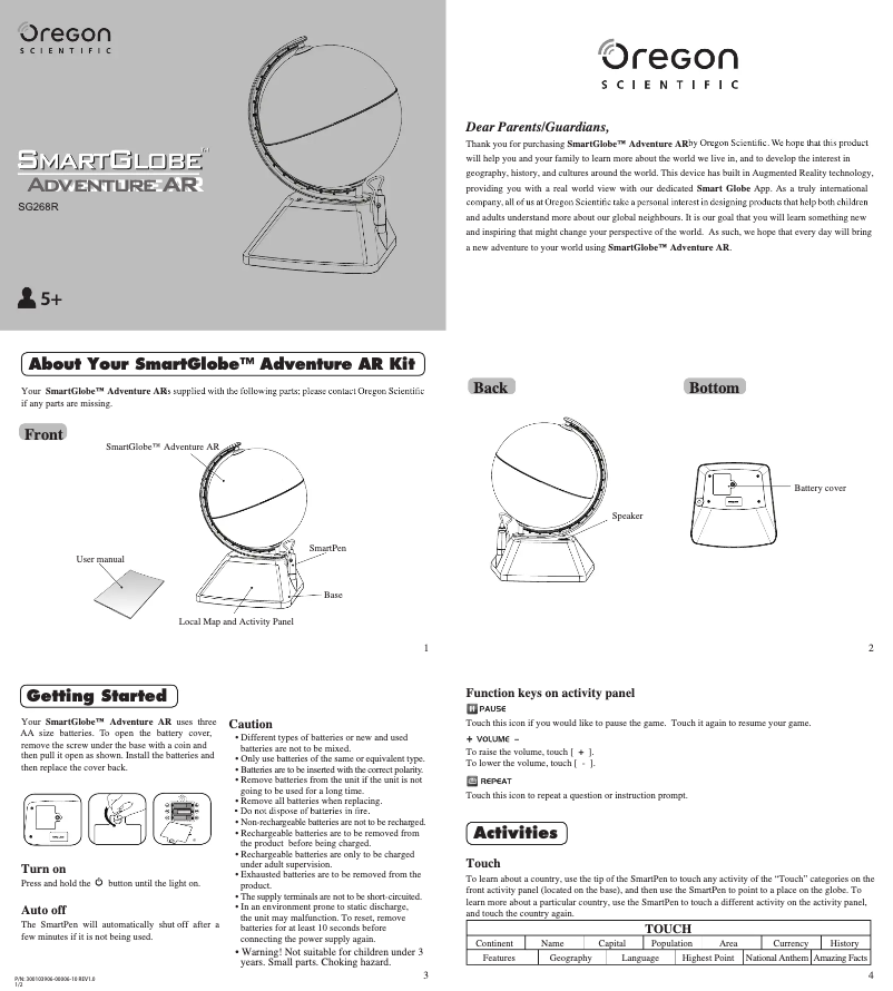 Page 1 de la notice Manuel utilisateur Oregon Scientific SG268R