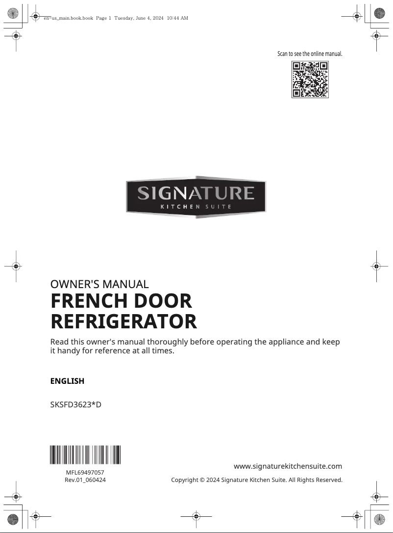Page n°1 - Manuel utilisateur Signature SKSFD3623SD