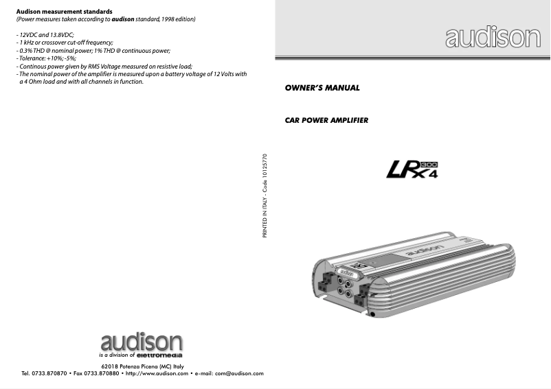 Image de la première page du manuel de l'appareil LRX 4.300