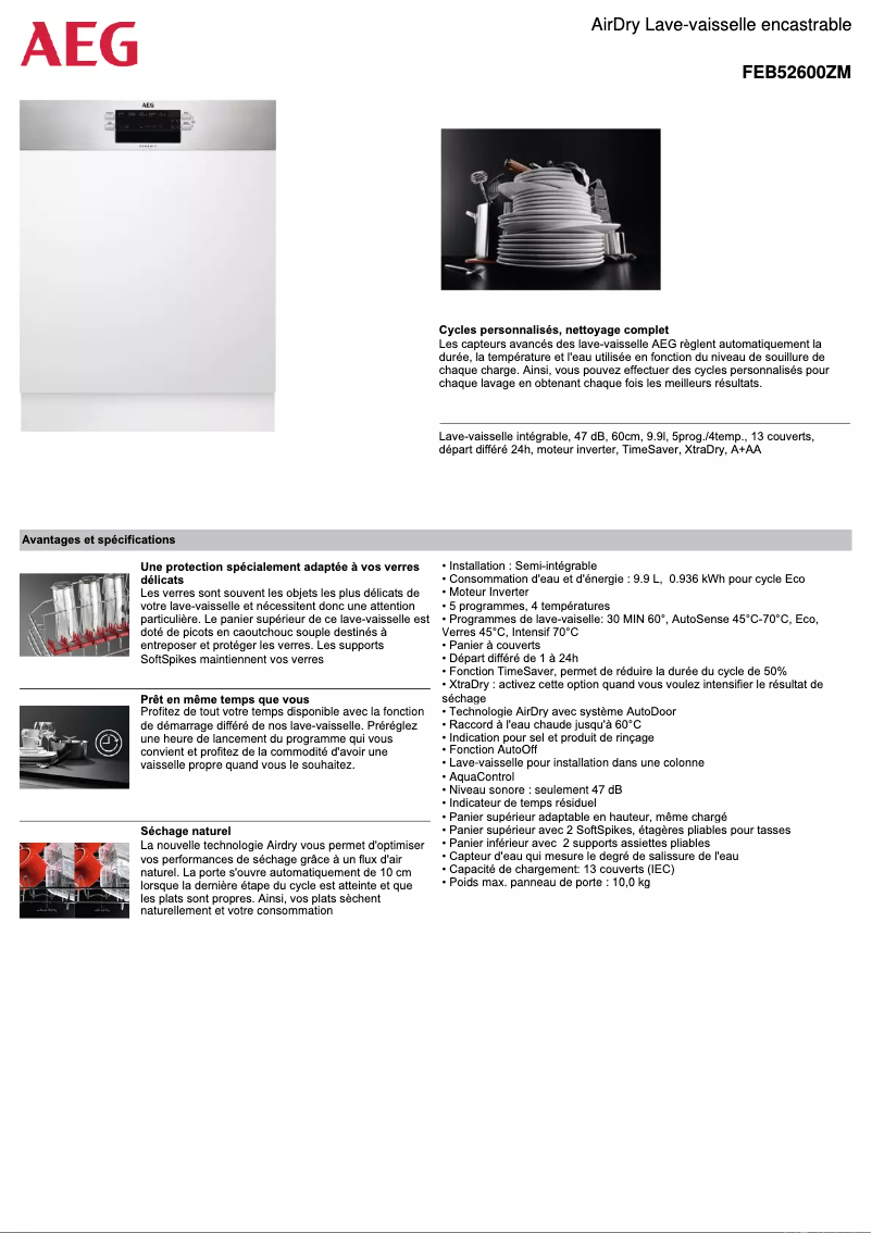 Imagen de la primera página del manual del dispositivo FEB52600ZM