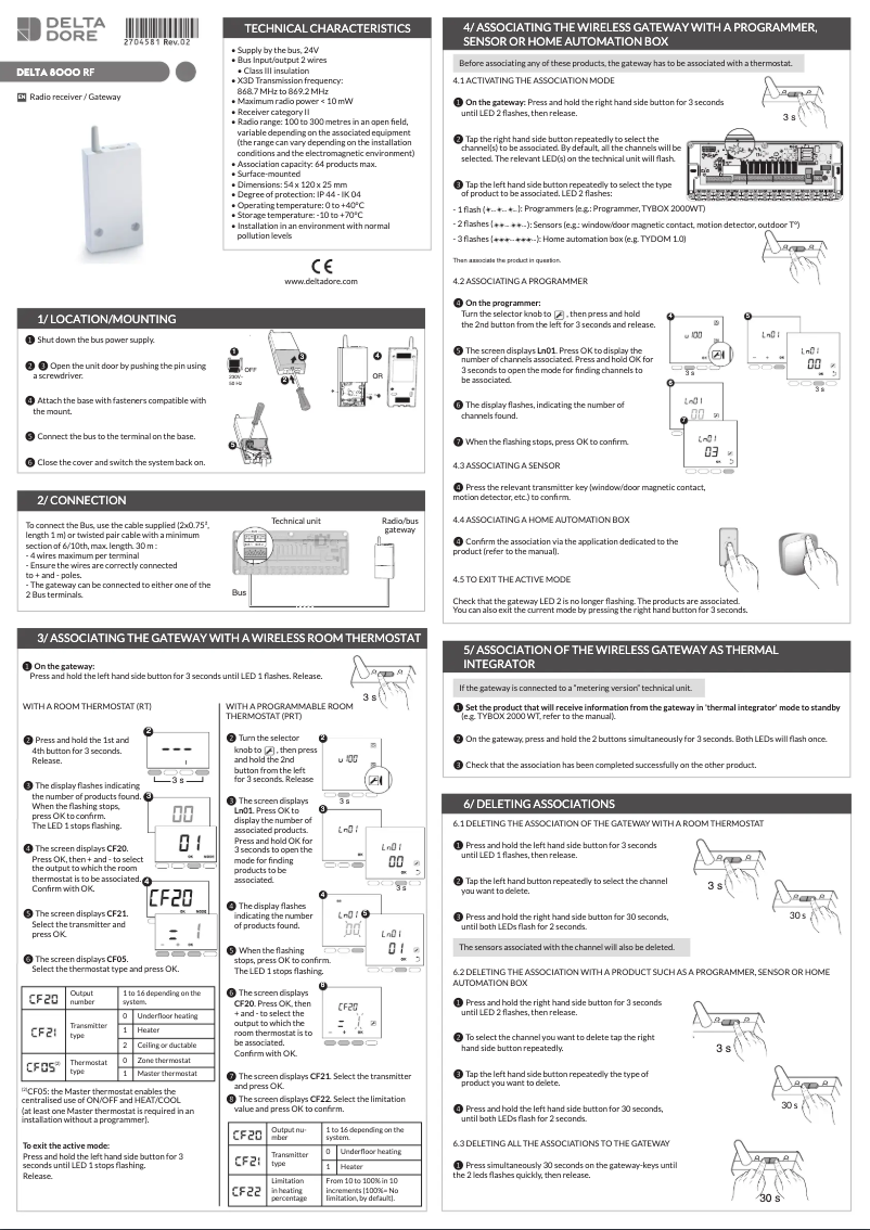 Image de la première page du manuel de l'appareil Delta 8000 RF