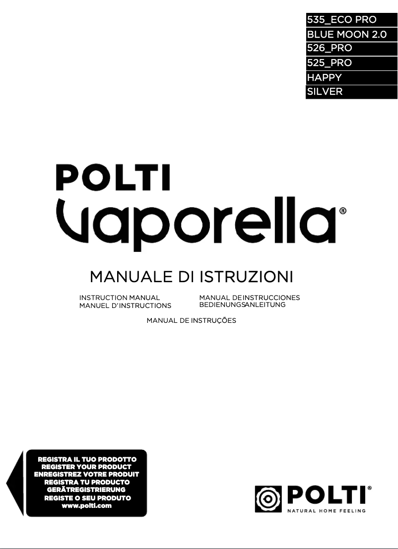 Page n°1 - Manuel utilisateur Polti Vaporella 535 Eco Pro