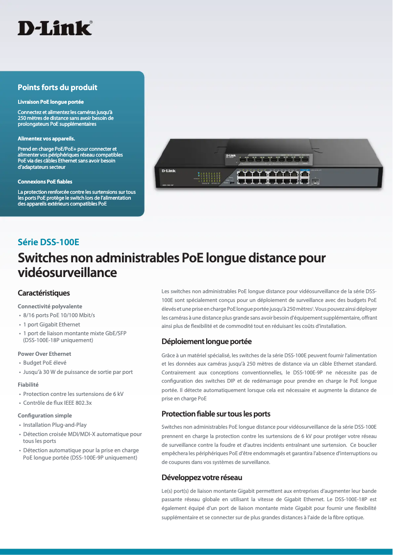 Page n°1 - Fiche technique D-Link DSS-100E
