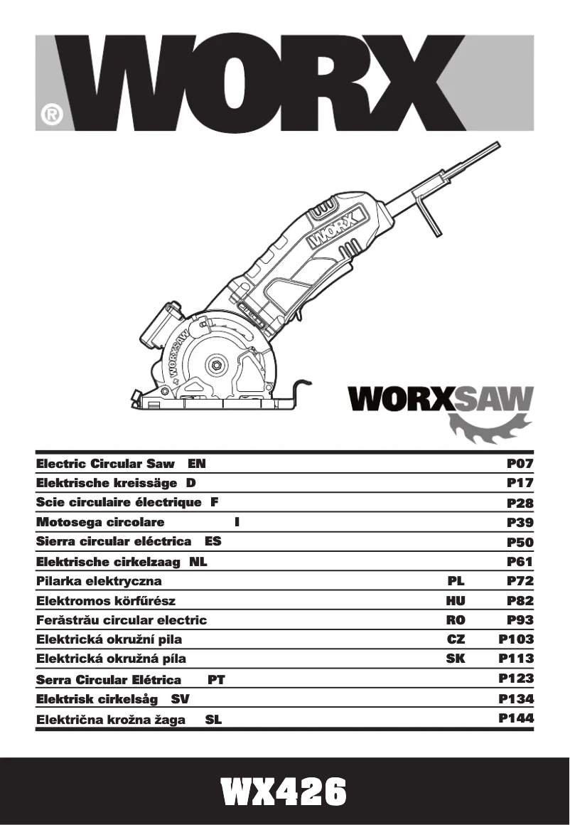 Page n°1 - Manuel utilisateur Worx WX426