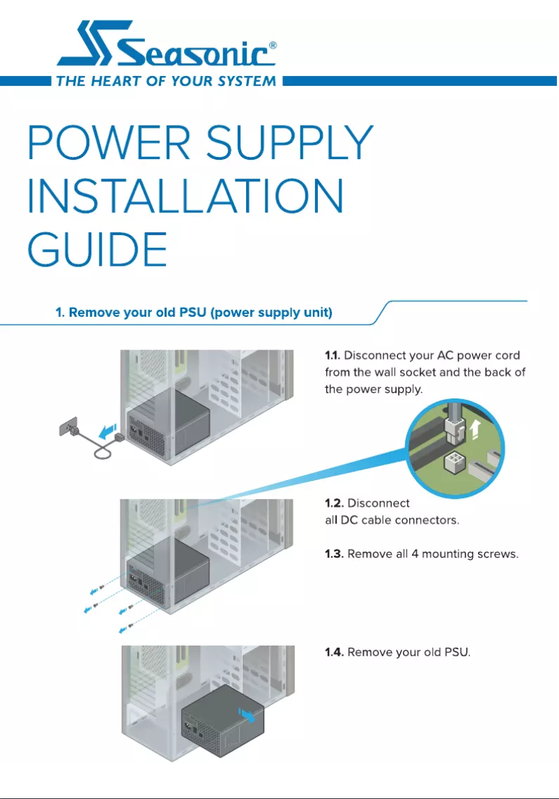 Page 1 de la notice Manuel utilisateur Seasonic Prime PX-1000