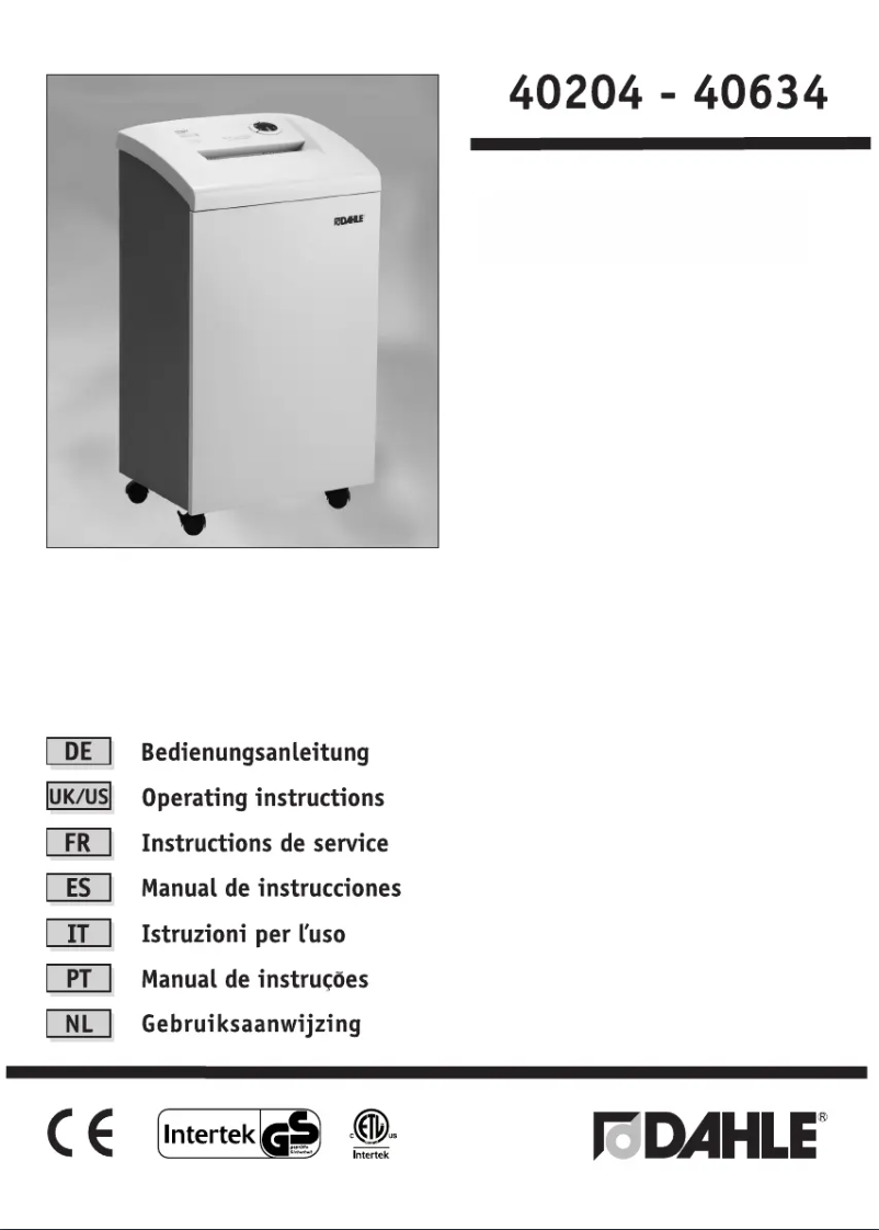 Page 1 de la notice Manuel utilisateur Dahle 40204