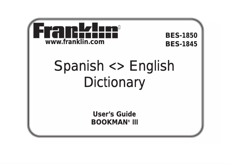 Image de la première page du manuel de l'appareil BES-1845