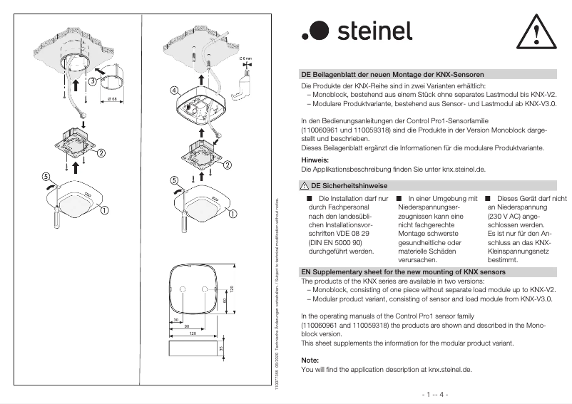 Page n°1 - Guide de démarrage rapide Steinel DualTech KNX
