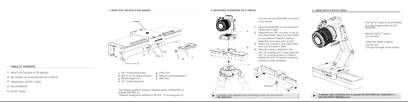 Page 1 de la notice Manuel utilisateur Edelkrone SliderONE