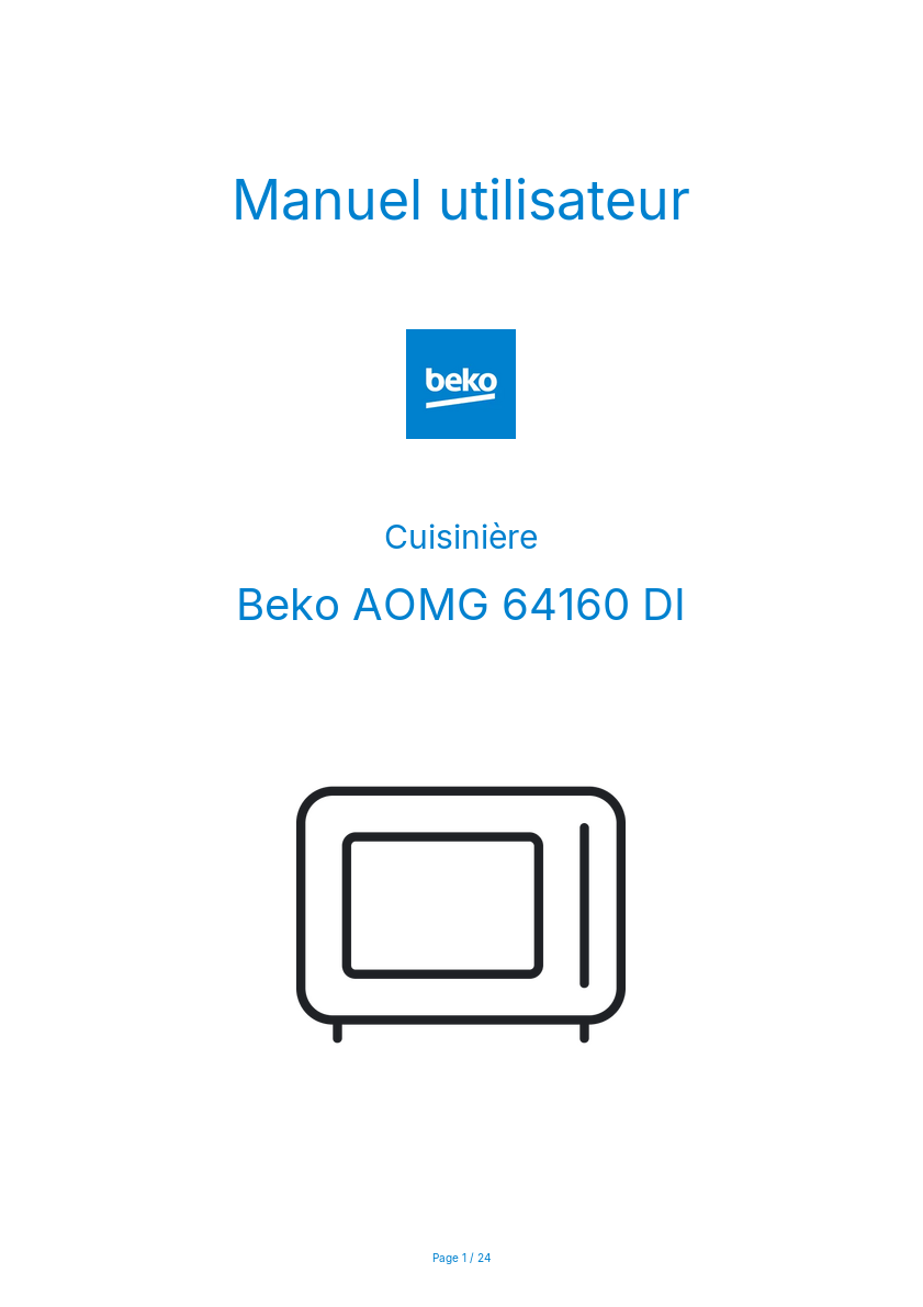 Image de la première page du manuel de l'appareil AOMG 64160 DI