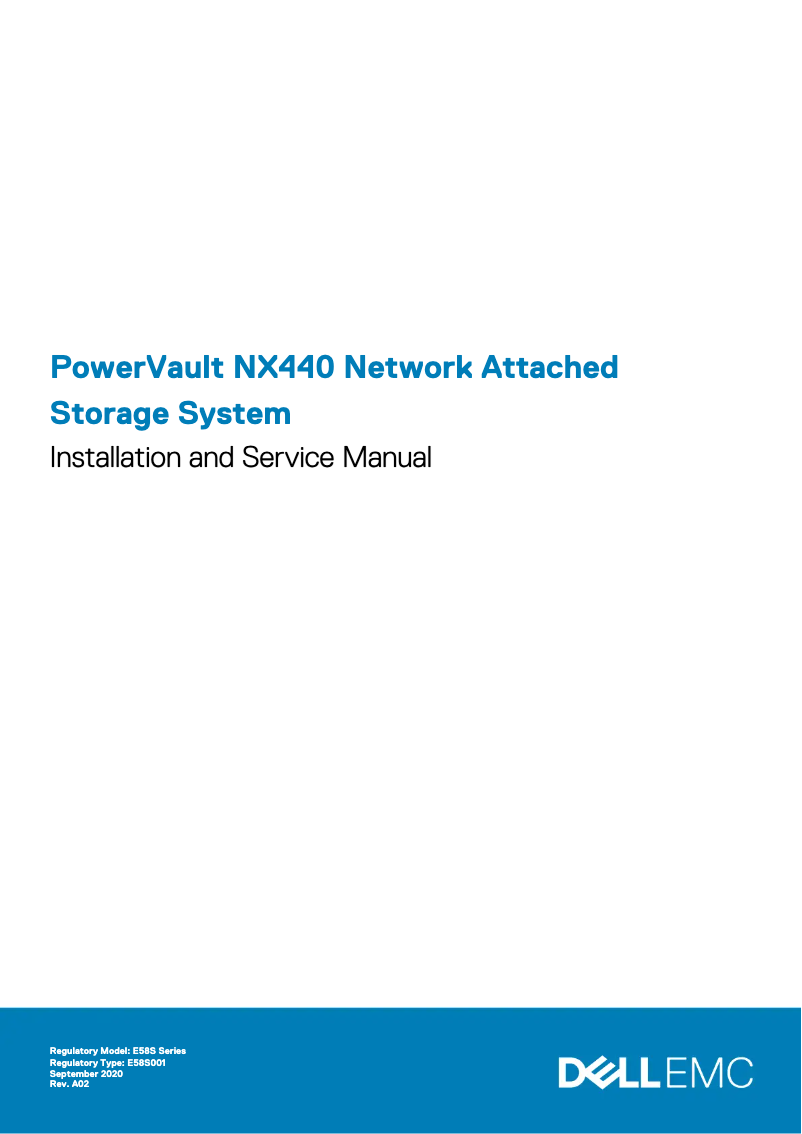 Image de la première page du manuel de l'appareil PowerVault NX440
