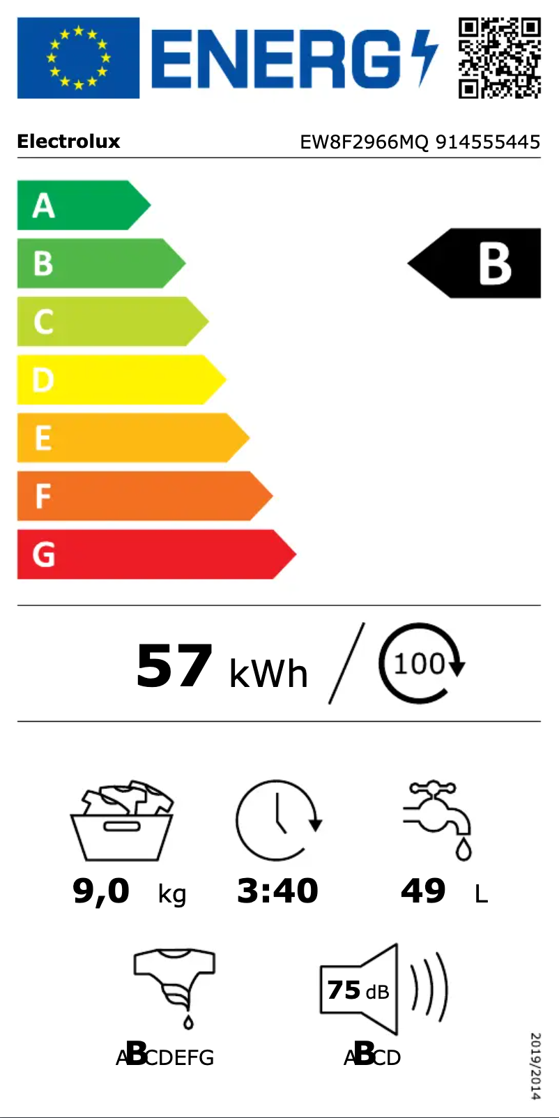 Image de la première page du manuel de l'appareil EW8F2966MQ