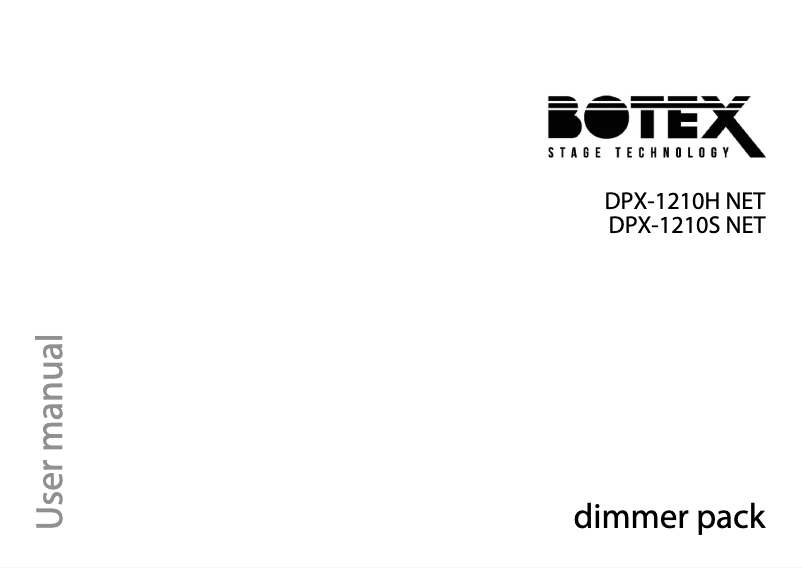 Page 1 de la notice Manuel utilisateur Botex DPX-1210S