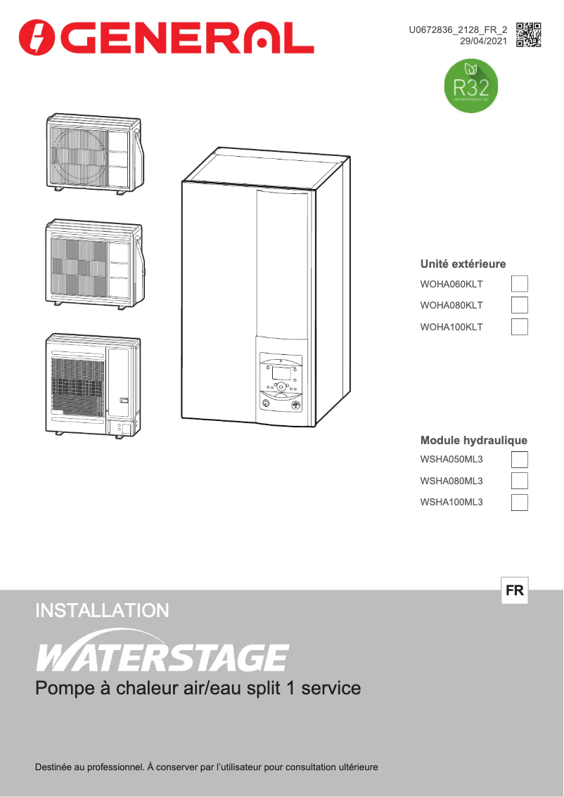 Page 1 de la notice Manuel utilisateur Fujitsu WSHA100ML3