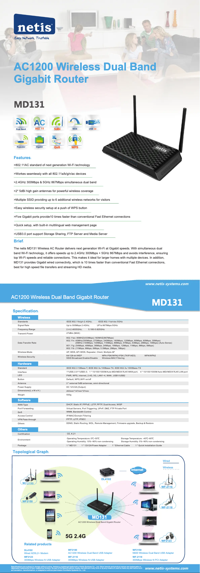 Page n°1 - Manuel utilisateur Netis MD131