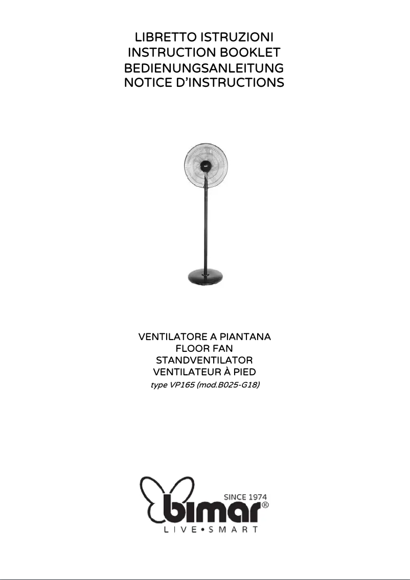 Page n°1 - Manuel utilisateur Bimar VP165