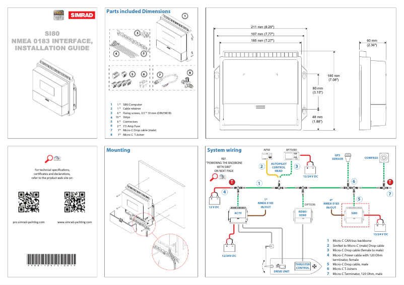 Image de la première page du manuel de l'appareil SI80