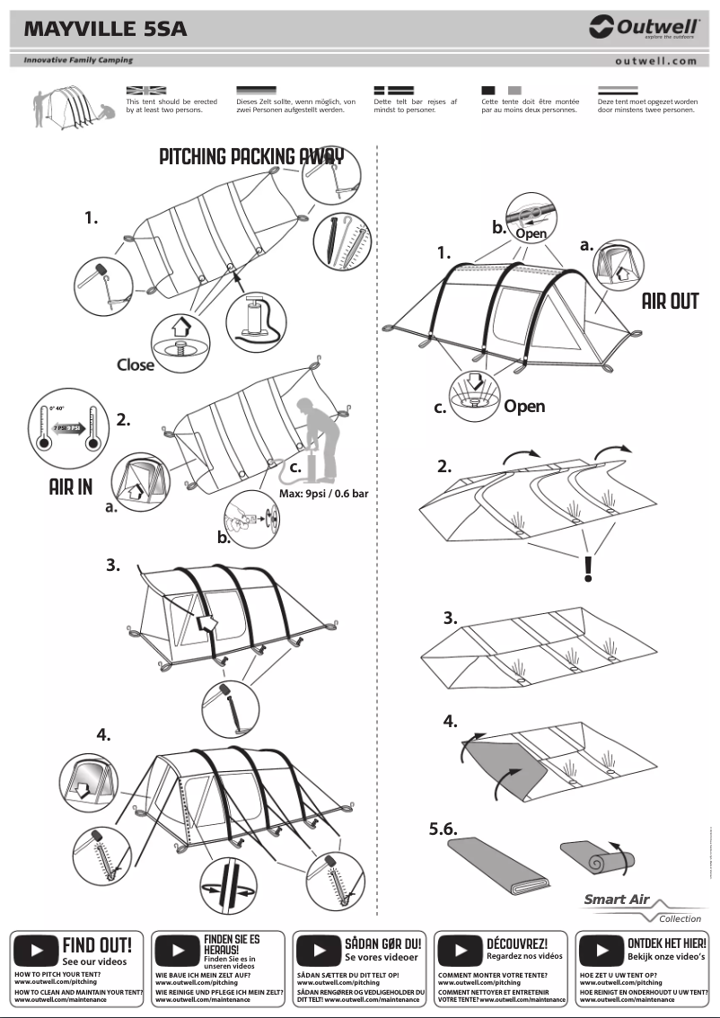Page 1 de la notice Manuel utilisateur Outwell Mayville 5SA