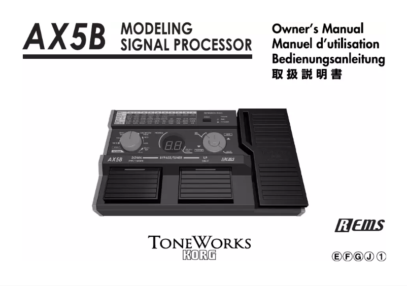 Image de la première page du manuel de l'appareil ToneWorks AX5B