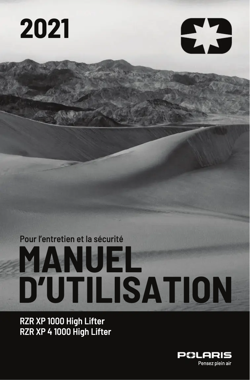 Page 1 de la notice Manuel utilisateur Polaris RZR XP 1000 High Lifter (2021)