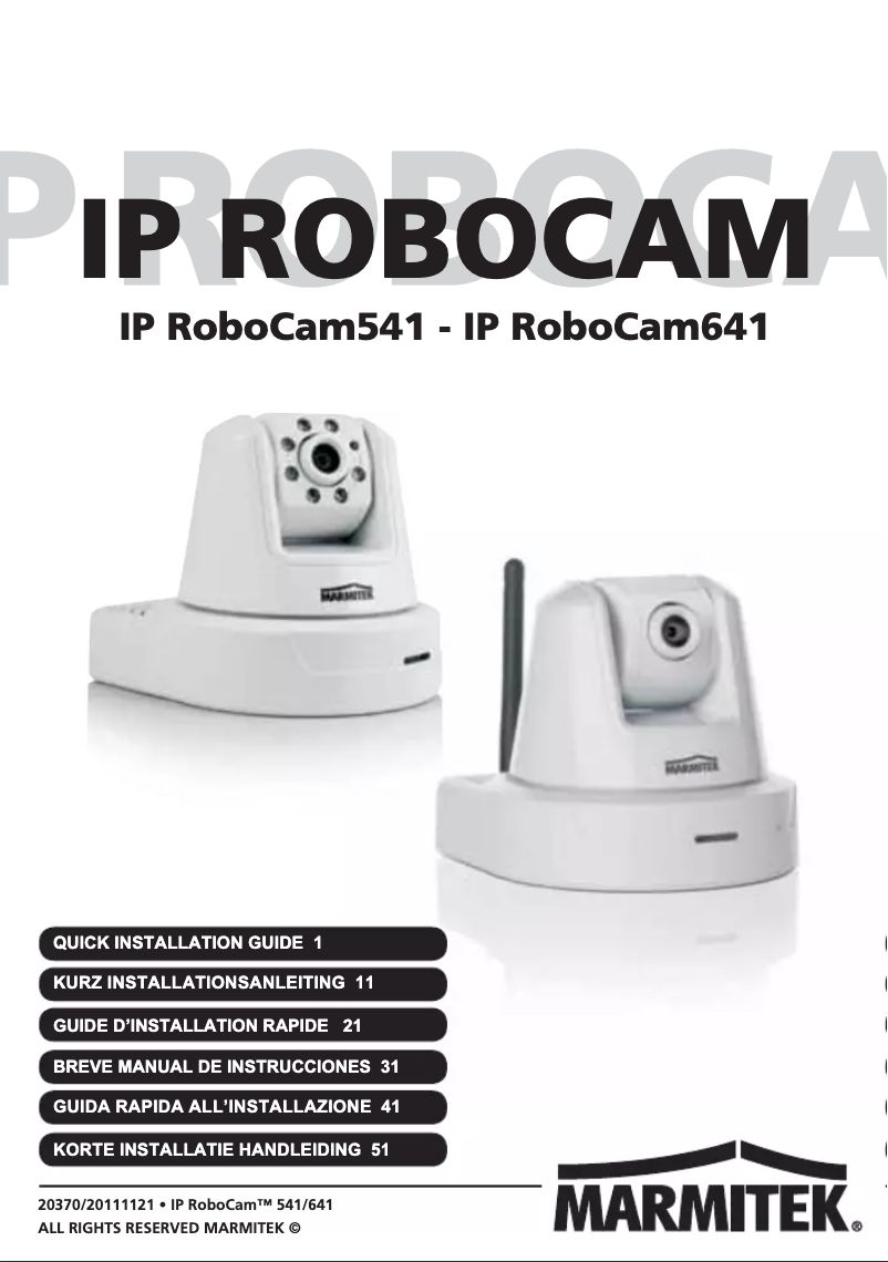 Image de la première page du manuel de l'appareil IP RoboCam 641