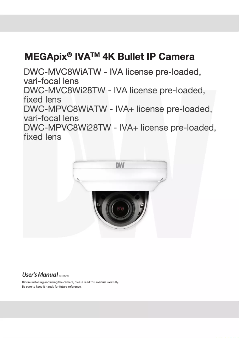 Image de la première page du manuel de l'appareil MegaPix DWC-MVC8WiATW