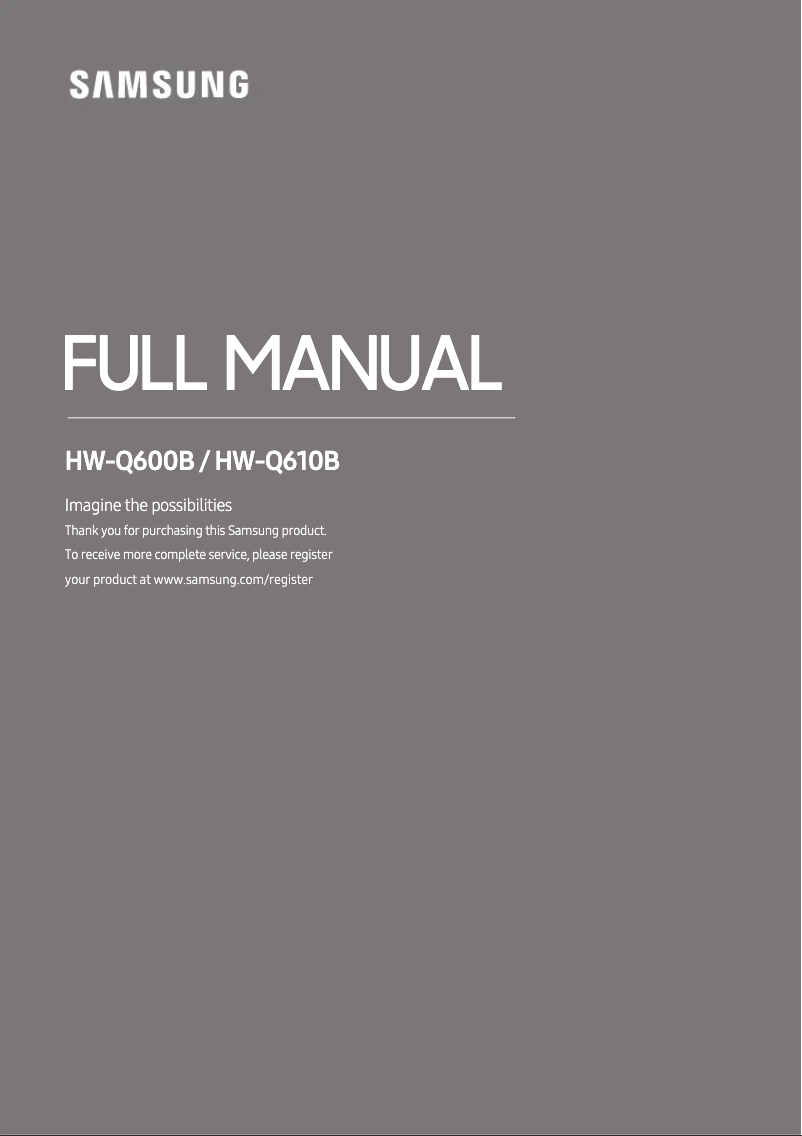 Page n°1 - Manuel utilisateur Samsung HW-Q600B