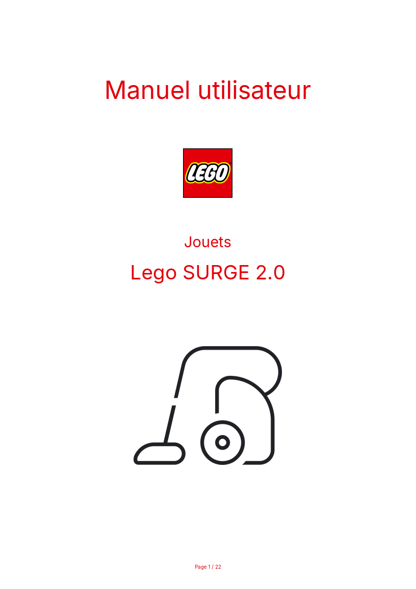 Image de la première page du manuel de l'appareil SURGE 2.0
