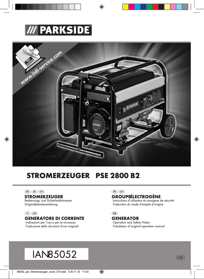 Imagen de la primera página del manual del dispositivo PSE 2800 B2