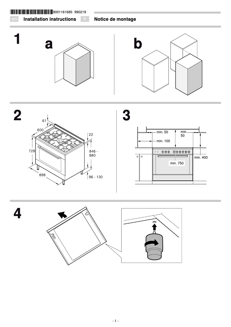 Page 1 of the manual Installation Guide Bosch HSB734357Z