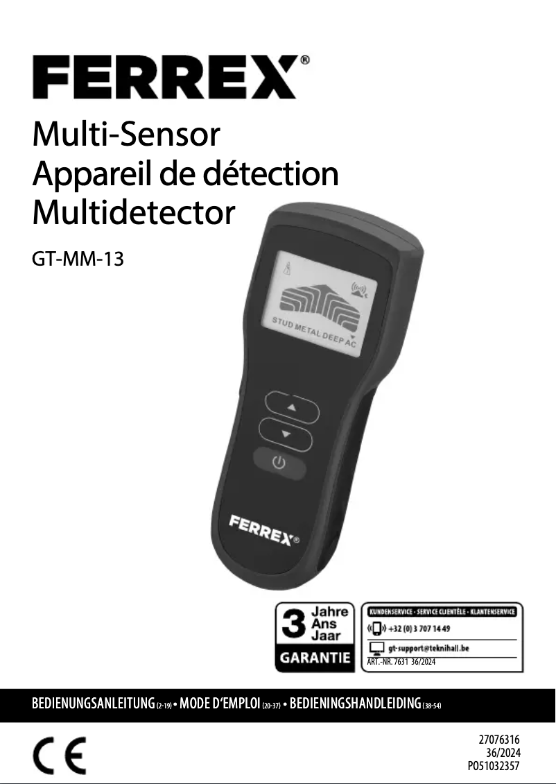 Page 1 de la notice Manuel utilisateur Ferrex GT-MM-13