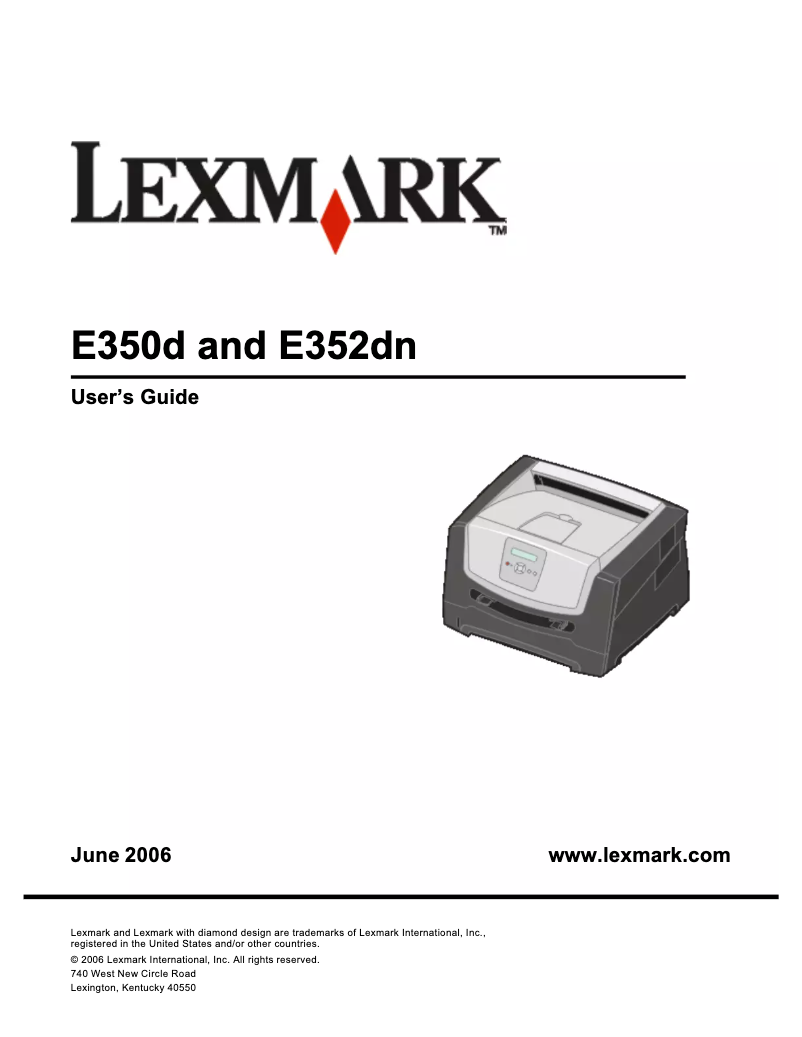 Page 1 de la notice Manuel utilisateur Lexmark E352dn