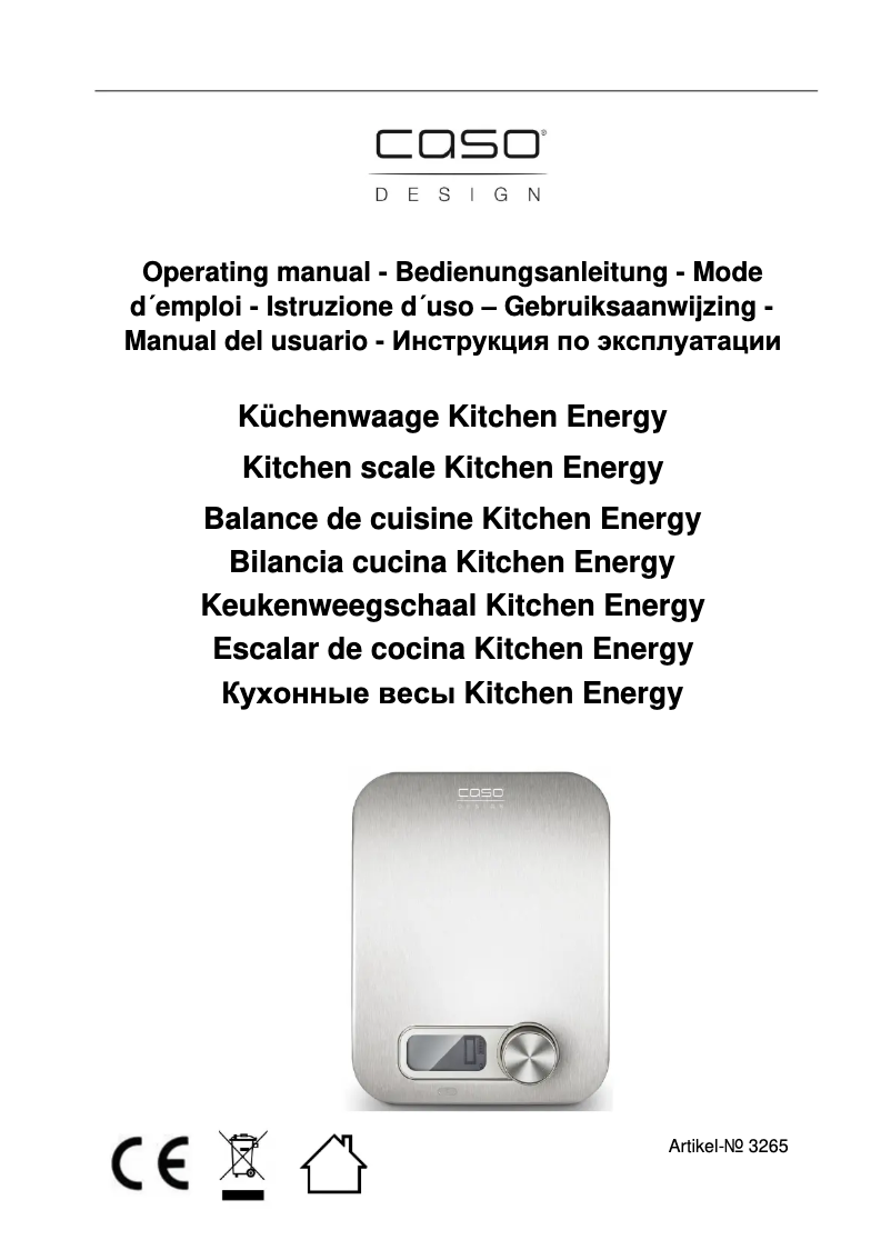 Image de la première page du manuel de l'appareil Kitchen Energy