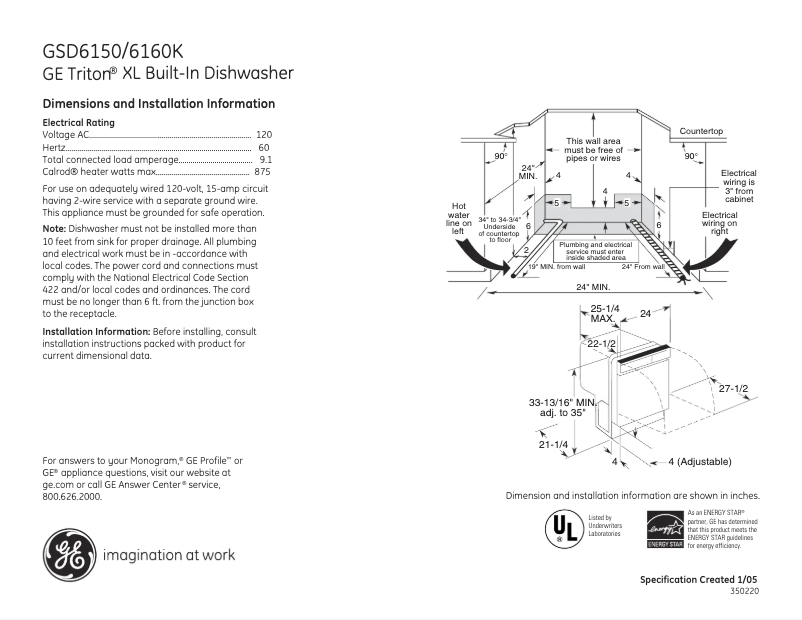 Image de la première page du manuel de l'appareil GSD6150KCS