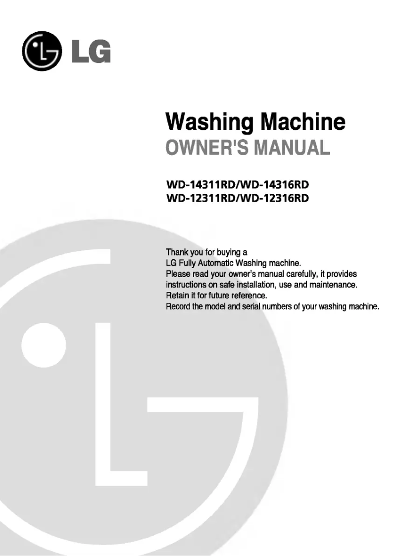 Página 1 del manual Manual de usuario LG WD-12311RD
