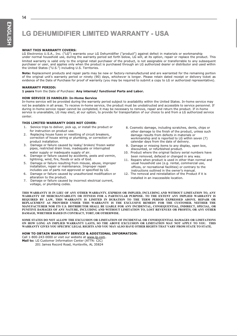 Image de la première page du manuel de l'appareil UD501KOG5